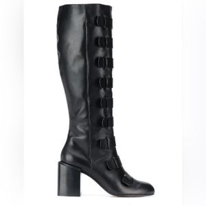 NEW Robert Clergerie Xanina Black Leather Boots Size 38 (US 7.5)